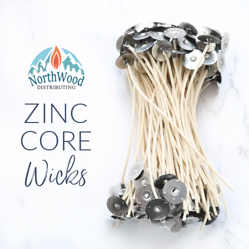 6" Zinc Core Candle Wicks - Braided Zinc Wicks