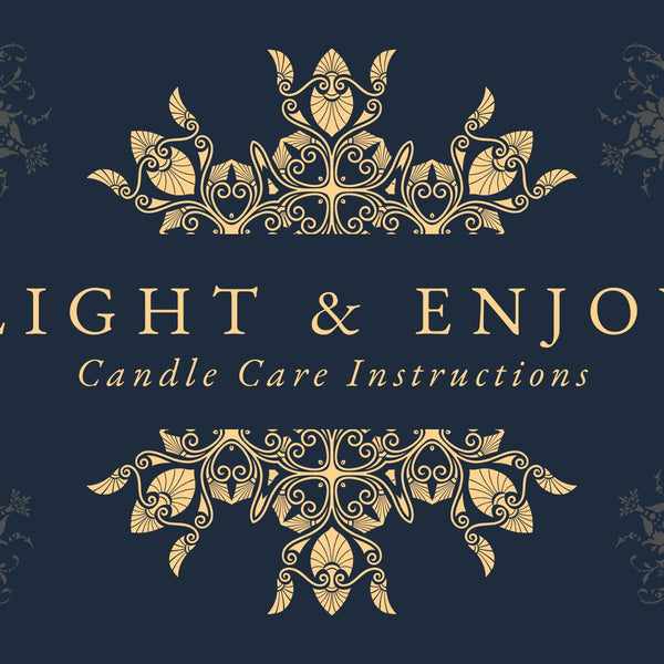 Printed Ornate Blue Candle Care Cards | 50