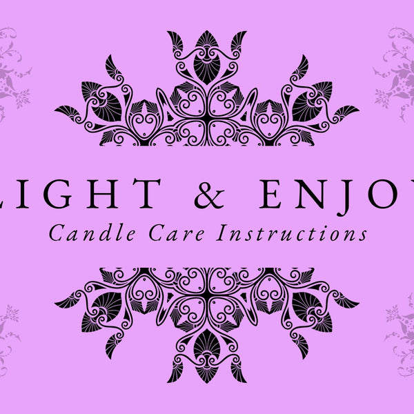 Printed Ornate Lavender Candle Care Cards | 50