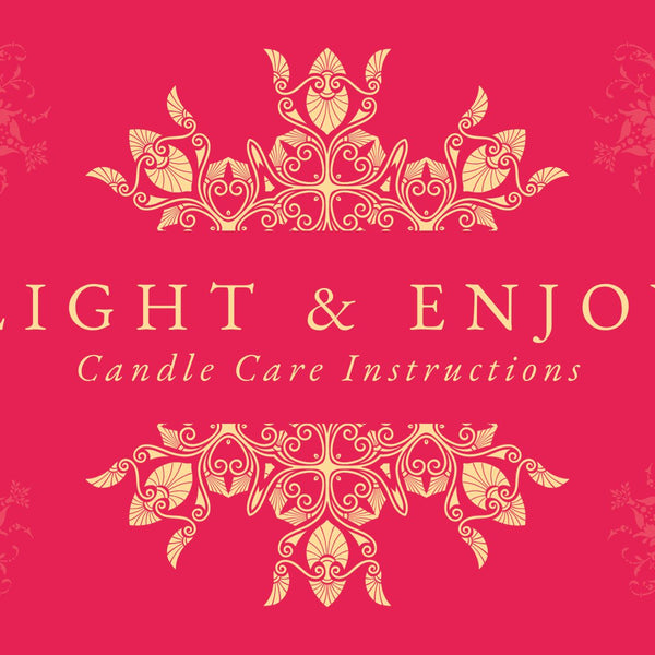 Printed Ornate Pink Candle Care Cards | 50