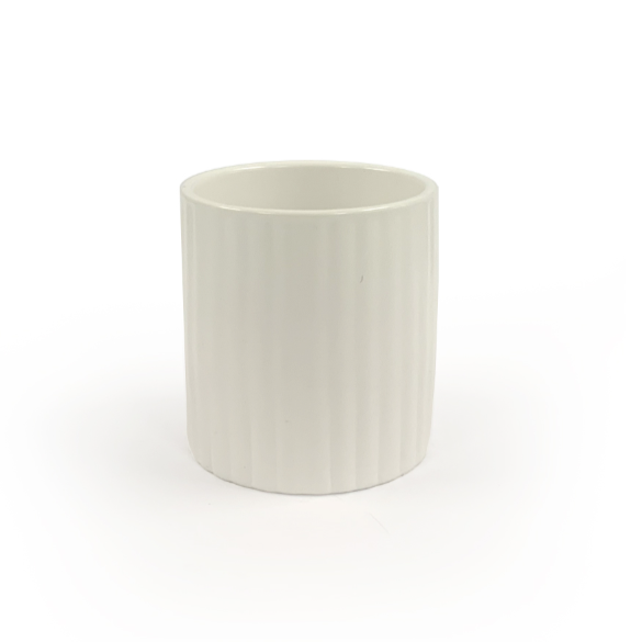 Ribbed Ceramic 6oz – Matte White (24)