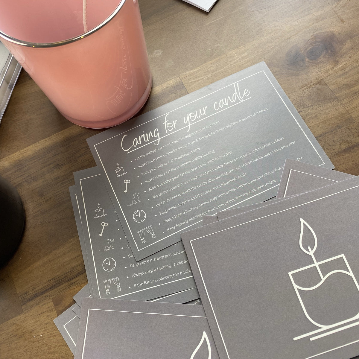 Printed Candle Care Cards | 100